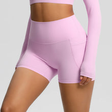 Women Sports Short With PocketedYoga Legging Shorts Squat Proof High Waist Fitness Tight Shorts Quick Drying Cycling Workout Gym