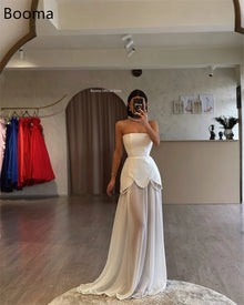 Booma Elegant Wedding Dresses Floor-Lenght Long A-Line Strapless Sleeveless Brides Gown Custom Made 2025