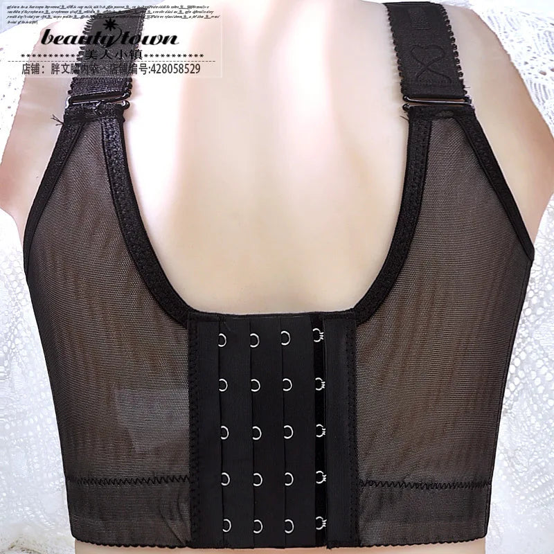 plus Size Push up Bra Sexy Lace Underwire Full Coverage Lingerie Wide Side Wings Thin Cup Support for Curvy Women Big Bust