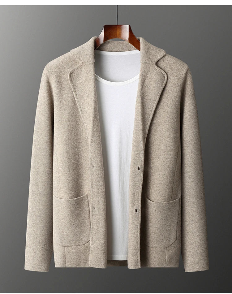 New Autumn and Winter Cashmere Sweater Large Size Men's Thickened Cashmere Knitted Cardigan Casual Jacket Top