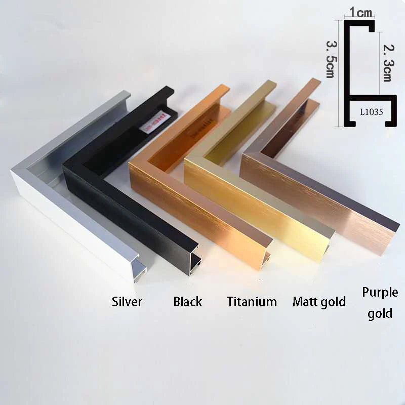 Aluminum Alloy Canvas Narrow Edge Simple Metal Mural Oil Painting Frame 9 Colors Can Be Customized in Large Sizes