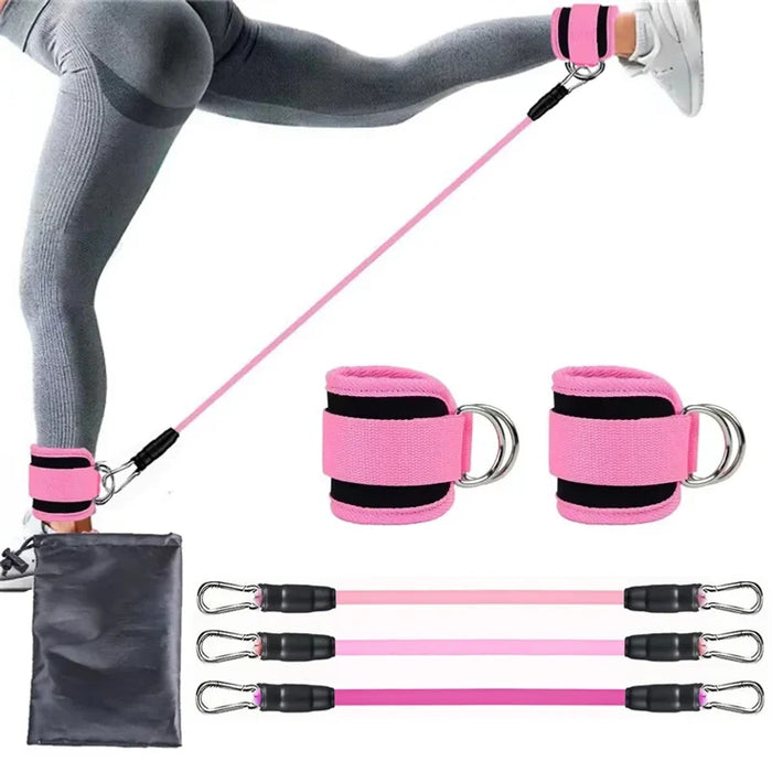 Set de bandes de résistance, équipements d'exercice, sangles de cheville, bandes élastiques de fitness pour la maison, hommes et femmes, sport