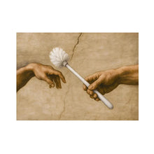 Michelangelo Toilet Paper Canvas Prints, Classic Art Toilet Humor Poster, Funny Bathroom Wall Art, Quirky Renaissance Decor