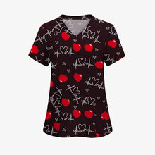 Clinical Uniform Woman Designer Cartoon Printing V-Neck Dental Scrubs Woman Summer Short Sleeves with Pockets Surgical Uniforms