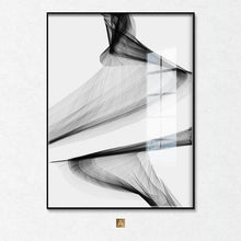 Nordic Black and White Abstract Line Art Canvas Painting Modern Wall Art Poster Living Room Picture Home Decoration Frameless