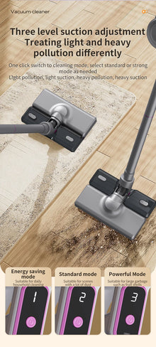 Aspirateur balai sans fil 15000Pa forte aspiration 2 en 1 léger pour tapis, parquet, poils d'animaux et nettoyage de voiture