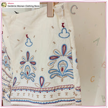 Stylish Embroidered Short Sets for Women Summer Matching Sets Round Neck Embroidered Short Sleeve Blouse and High-waisted Shorts
