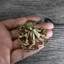 Brass Retro Octopus Cuttlefish Creative Marine Organism Office Desktop Ornament Accessories Small Tea Pet  Souvenir Gifts