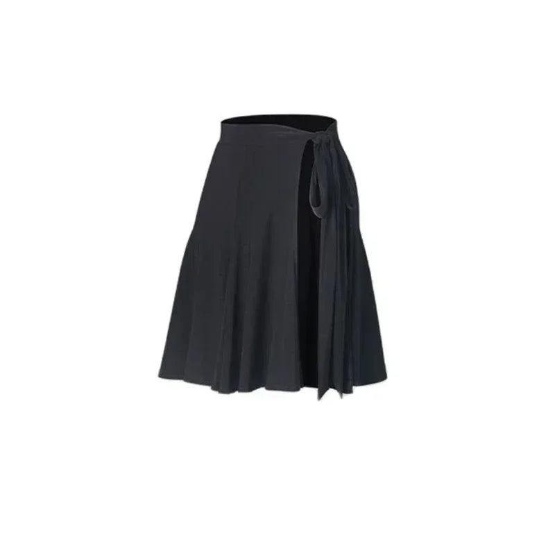 Black Leopard Wrap Latin Dance Skirt For Women Ballroom