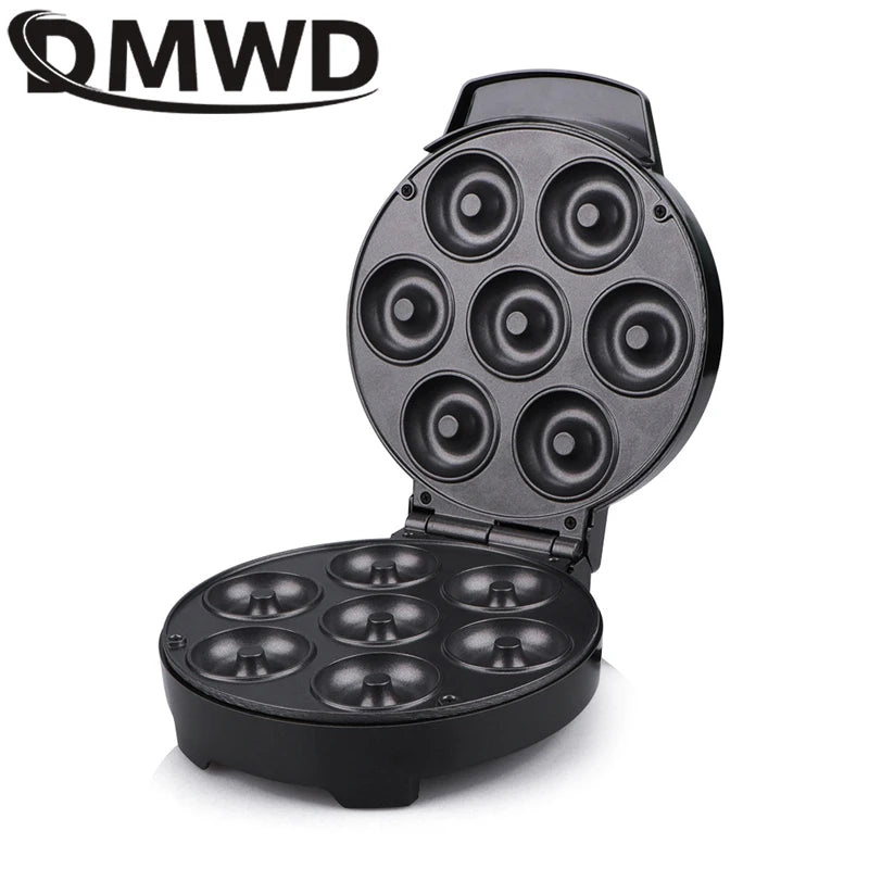 DMWD 110V/220V Electric Donut Maker Automatic Heating Egg Cake Bread Baking Machine High Power Fast Heating Oven Pan Breakfast