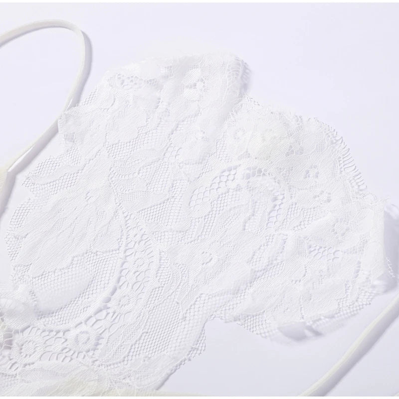 Women Pant Set Sheer Layers Spaghetti Strap Backless Lace Top Straps Solid Loose Straight Elastic Hem Fashion Beach Chic Suits