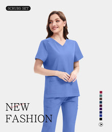 New Slim Fit Women Scrubs Sets Woman Medical Uniforms Nurses Accessories Clinic Beauty Salon Spa Pet Shop Workwear Clothing