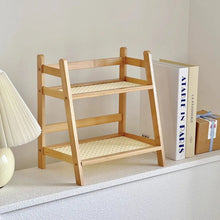 Organisateur de comptoir, porte-tasses à café à 2 niveaux, étagère de rangement polyvalente en bambou pour hôtel, appartement, coiffeuse, cuisine, maison