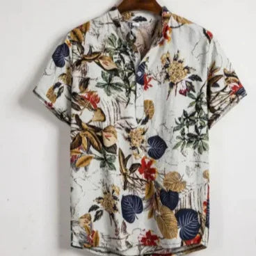 Hawaiian 3D Printed Shirt Amazon Independent Station Bestseller Notch Collar Short Sleeve Shirt