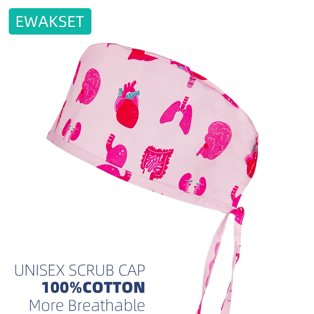 New printed scrub cap for Anesthesiologist cotton Anaesthesia medical nursing hats woman man surgical caps operating room hat