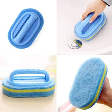 Éponge de nettoyage multifonctionnelle avec manche pour cuisine, salle de bain, carrelage, verre, baignoire, élimination des taches, conception à prise facile