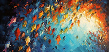 Abstract Blue Sea Fish Canvas Painting Nordic Art Graffiti Large Size Posters Print Modern Living Room Home Decoration Picture