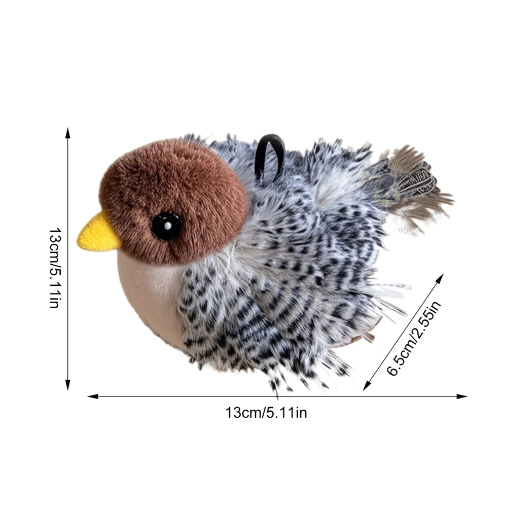 Flappy Bird Cat Toy Cute Flapping Wings Bird Toy for Cats Interactive Kitten Exercise Toy Touch Activated Catnip Toys Sandpiper