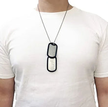 Stainless Steel The Dog Tag Military Set of 2 Personalised Necklaces Army Style with Ball Chain Silencers Custom Make Necklaces