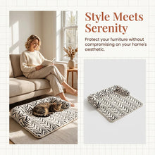 Pet Sofa Bed Mat with Side Bolsters Soft Fluffy Couch Protector Mat Anti-slip Dog Cat Bed Sleeping Cushion for Small Medium Pets