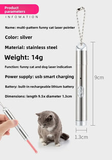 3-in-1 Laser Pen Cat Teaser, Purple Light Illumination Laser Infrared USB Moon Light Cat Toy