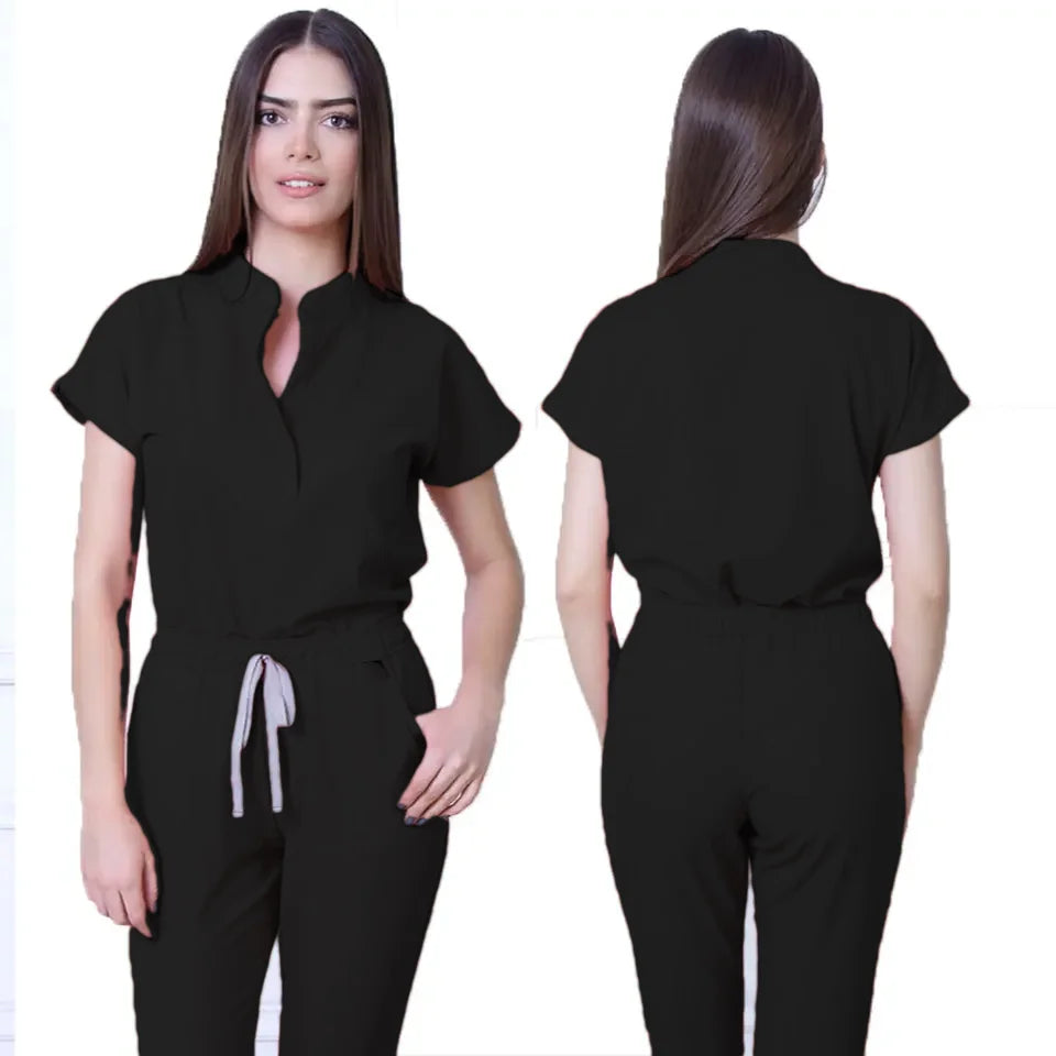 Hot Selling Quick Drying Nurse Stretch Scrubs Sets for Women Summer Sleeves Hospital Nursing Scrubs Uniforms Medical Work Wear