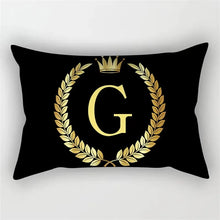 Black and Gold Letter Pattern Print Decoration Bedroom Living Room Office Cushion Cover Home Decoration Rectangular Pillowcase