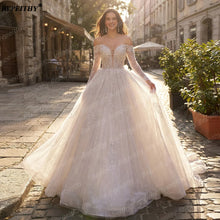 BEPEITHY Customized Sweetheart Long Sleeves Bride Wedding Dresses 2026 Women Princess Glitter Court Train Plus Size Bridal Gown