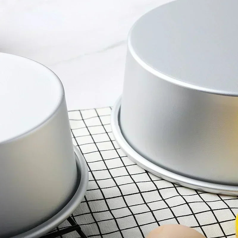 Aluminum Alloy Round Chiffon Cake Pan Solid Bottom Angel Food Oven Cake Bread Mold Baking Tool 6/8 Inch Bake Pan  Baking Sheet
