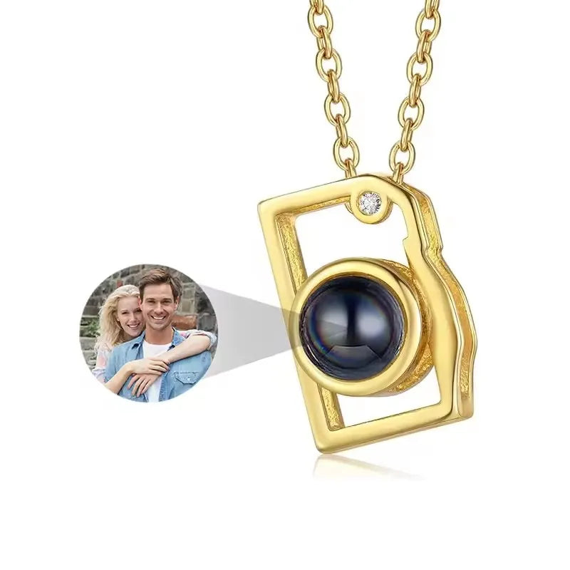 Custom Photo Camera Necklace Personalized Picture Projection Necklace Customized Photo Necklaces Jewelry Gifts for Women Lover