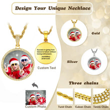 45mm Hip Hop Iced Out DIY Photo CZ Pendant Custom Picture Pendant Necklace Personalized Women Men Rapper Jewelry For Him Her