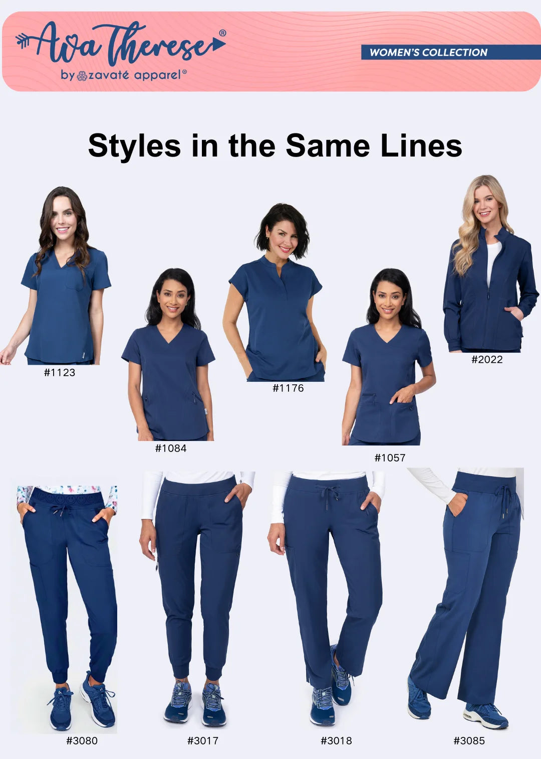 Ava Therese Women's Ava Yoga Pant Medical Uniform - 3018 Regular (Inseam length 31")