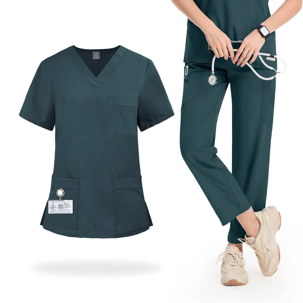 Slim Fit Medical Uniforms Women Scrubs Sets Male Doctors Hospital Nurses Accessories Dental Clinic Spa Salon Workwear Clothes