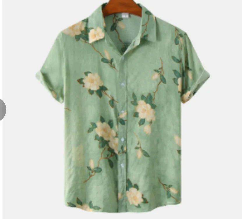 Hawaiian 3D Printed Shirt Amazon Independent Station Bestseller Notch Collar Short Sleeve Shirt