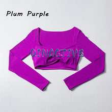QINACTIVE Women Yoga Crop Top Long Sleeve Shirts Fitness