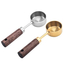 Cuillère à mesurer en acier inoxydable de 15 ml, cuillère à café, cuillère à sucre en poudre, à grains de café, manche en bois, outils de cuisine