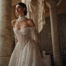 Customzied Graceful Lace A Line Wedding Dress Sweetheart Bride Gown Elegant Full SleeveBridal Dress Customized vestido