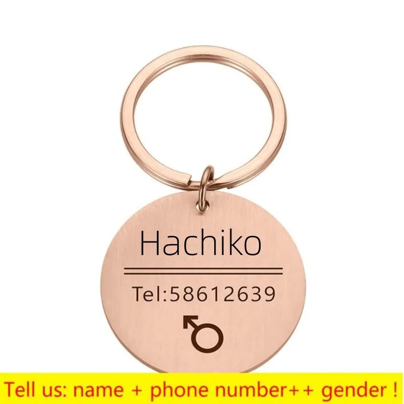 Personalized Engraved Pet ID Name Cat Dog Pet ID Anti-lost Tag Pendant for Cat Puppy Dog Collar Tag Keyring Bone Pet Accessories