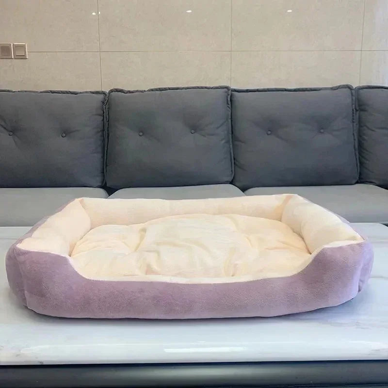 Large Plush Dog Bed & Cat Mat, Deep Sleeping Warm Soft Cushion, Calming Pet House for Small Dogs, Puppy, Chihuahua