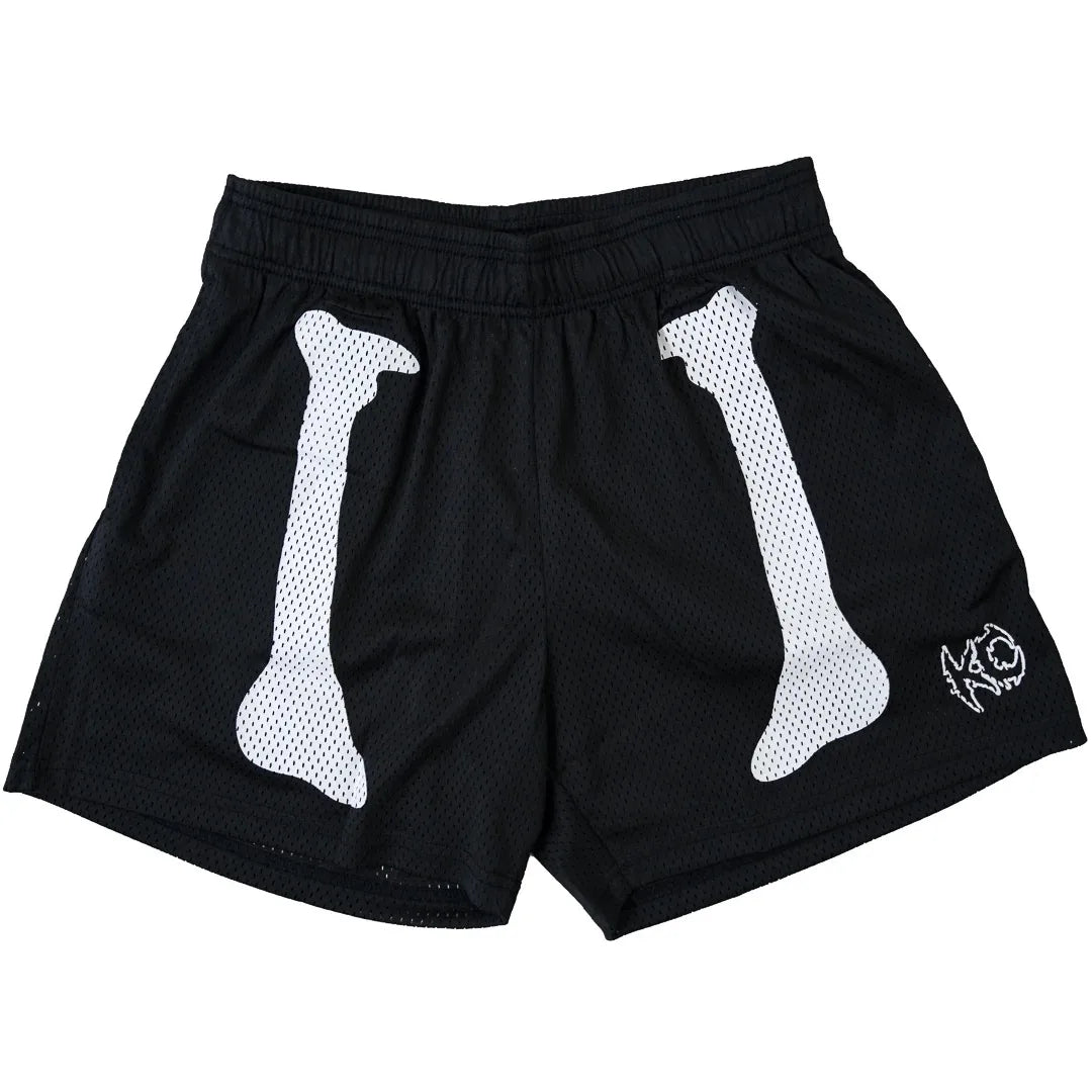 Street Style Basketball Mesh Athletic Shorts Dark/Skull Element Y2K Retro Men's Casual Shorts Summer Breathable Quick-drying