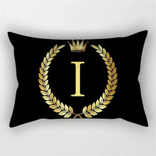 Black and Gold Letter Pattern Print Decoration Bedroom Living Room Office Cushion Cover Home Decoration Rectangular Pillowcase