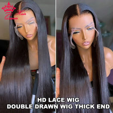 Queen Hair Bone Straight Real HD Lace Double Drawn FULL END Vietnamese Raw Hair Straight Pre Plucked Frontal Closure Wig