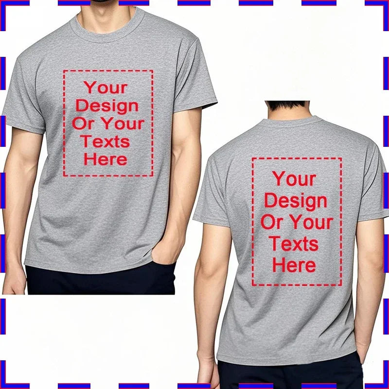 Customized Tee Shirt Your Text Here Premium Cotton Comfortable Men Tshirt Bigger Size O Neck Fashion Perfect Gift summer tees