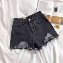 Korean Fashion Cowboy Denim Shorts Women High Waist Pockets