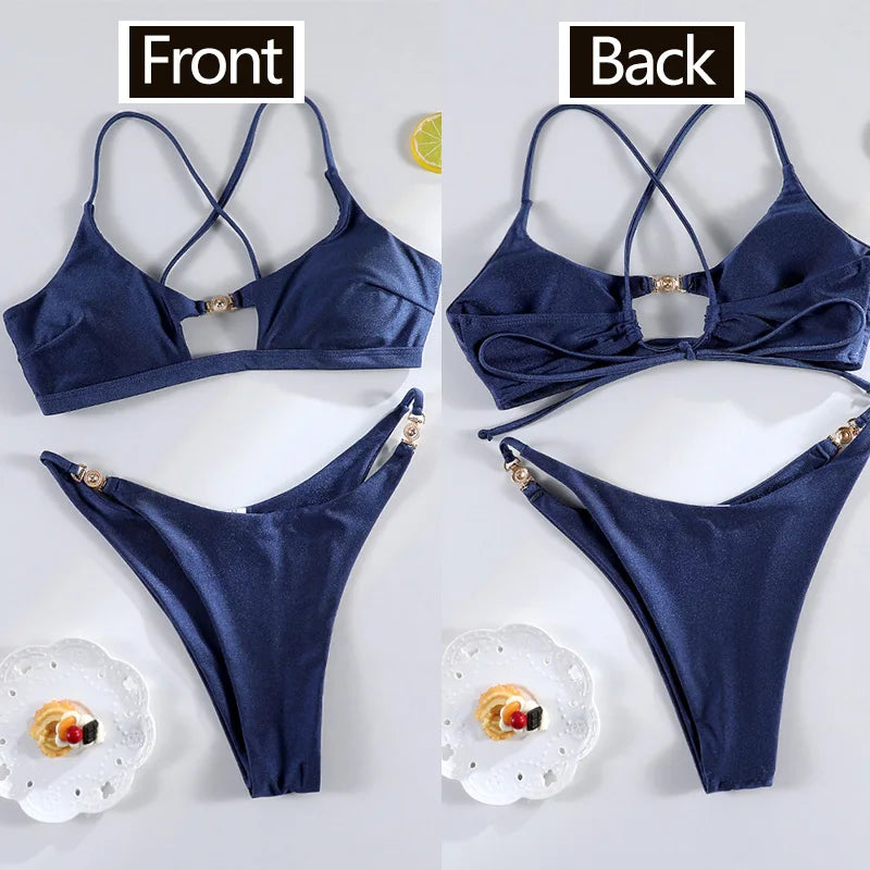 Miyouj Two Piece Push Up Bikini Set High Cut Swimwear 2026