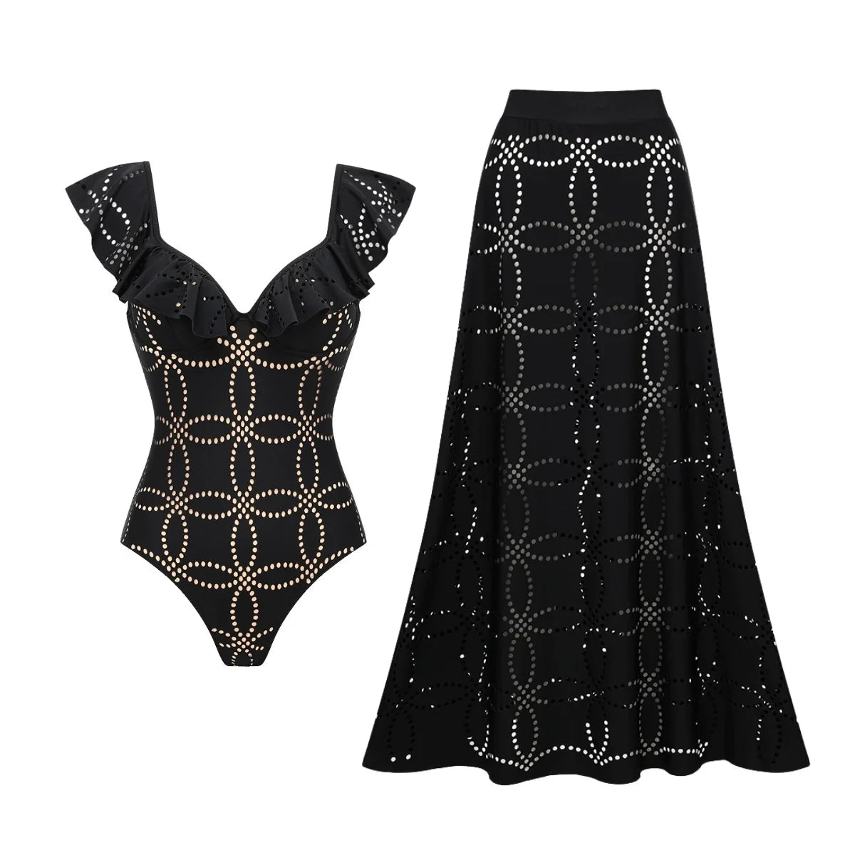 2026 New Sexy Ruffle Bikini Set Printed Brazilian Biquini Women Swimwear Skirt Bathing Suit Girls Summer Beachwear Dress