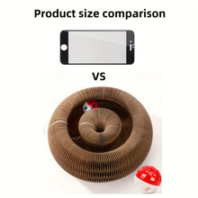 Ultimate indoor interactive mental and physical exercise cat toy, foldable cardboard scratching post