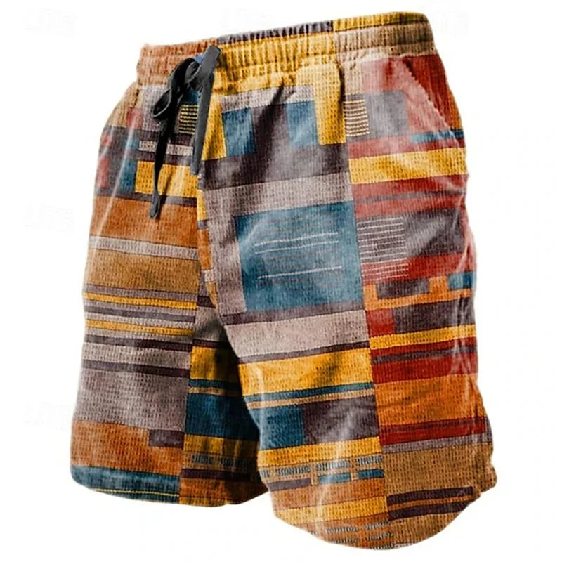 Ethnic Totem 3D Printed Men's Beach Pants Men's Summer Breathable Shorts Men's Fitness Street Shorts Large Size Drawstring