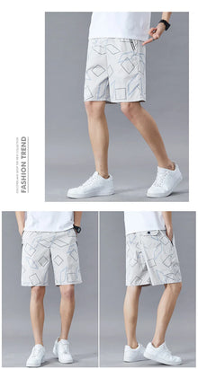 Big Men's Summer Shorts Cotton Knee Pants Golf Plaid Fashion Zipper Pocket Y2K Swim Beach Relaxed Fit Jogger Shorts