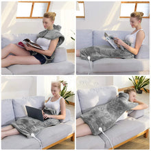 94x61cm 6-speed Temperature Electric Heating Shawl 4 Timing Warm Compress Soft Plush Home Use Coverable Warming Blanket 220V110V